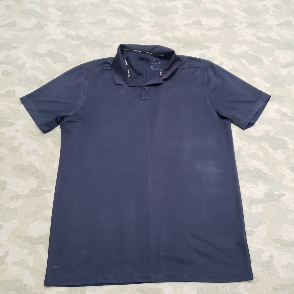 Nike Golf Polo Shirt Mens Medium Blue Dri-Fit Short Sleeve